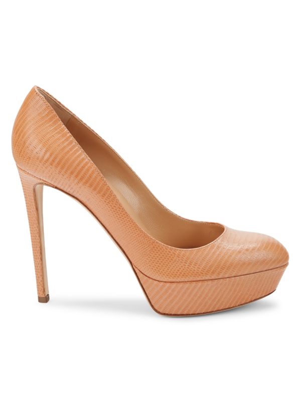 Sergio Rossi Iguana Embossed Leather Pumps